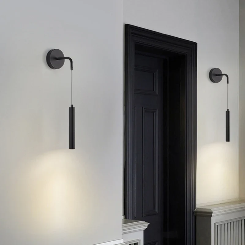 Moderne Wandleuchte aus schwarzem Metall für Schlafzimmer – Novalum