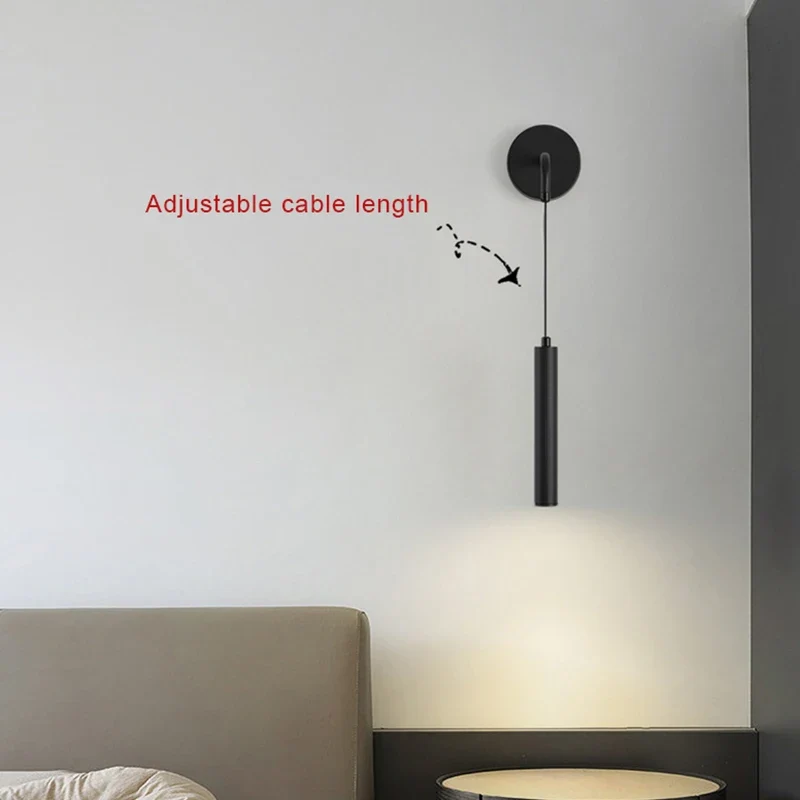 Moderne Wandleuchte aus schwarzem Metall für Schlafzimmer – Novalum