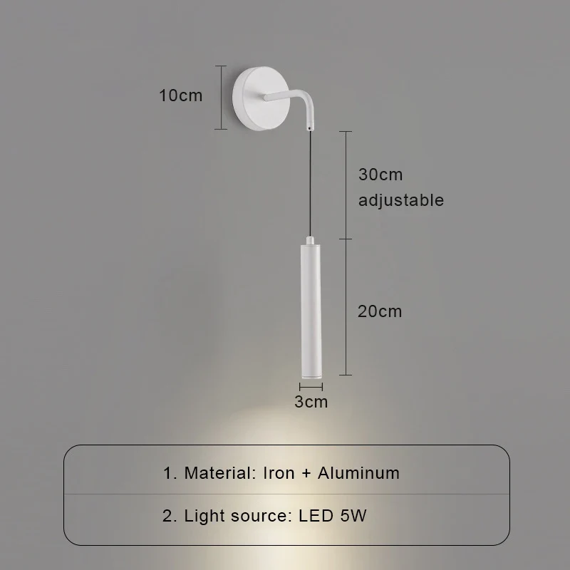 Moderne Wandleuchte aus schwarzem Metall für Schlafzimmer – Novalum