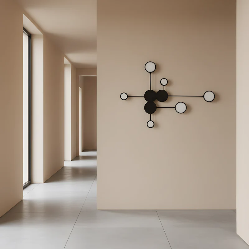 Moderne schwarze Wandleuchte aus Eisen für Wohnzimmer – Noctario