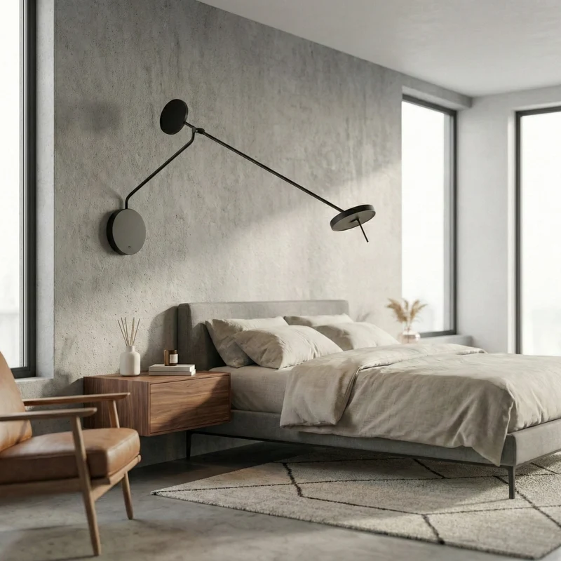 Schwarze Metall-Wandleuchte für Schlafzimmer und Büro – Oréclaire