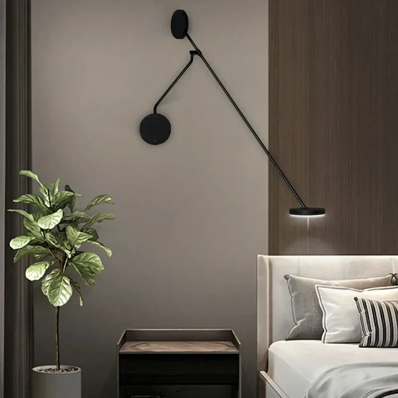 Schwarze Metall-Wandleuchte für Schlafzimmer und Büro – Oréclaire