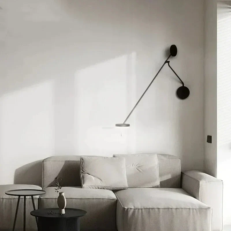 Schwarze Metall-Wandleuchte für Schlafzimmer und Büro – Oréclaire
