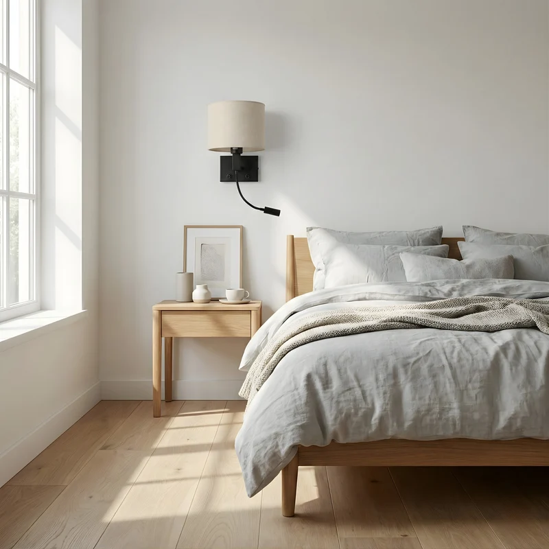 Stoff-LED-Wandleuchte für Schlafzimmer – Armo