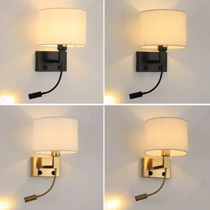 Stoff-LED-Wandleuchte für Schlafzimmer – Armo