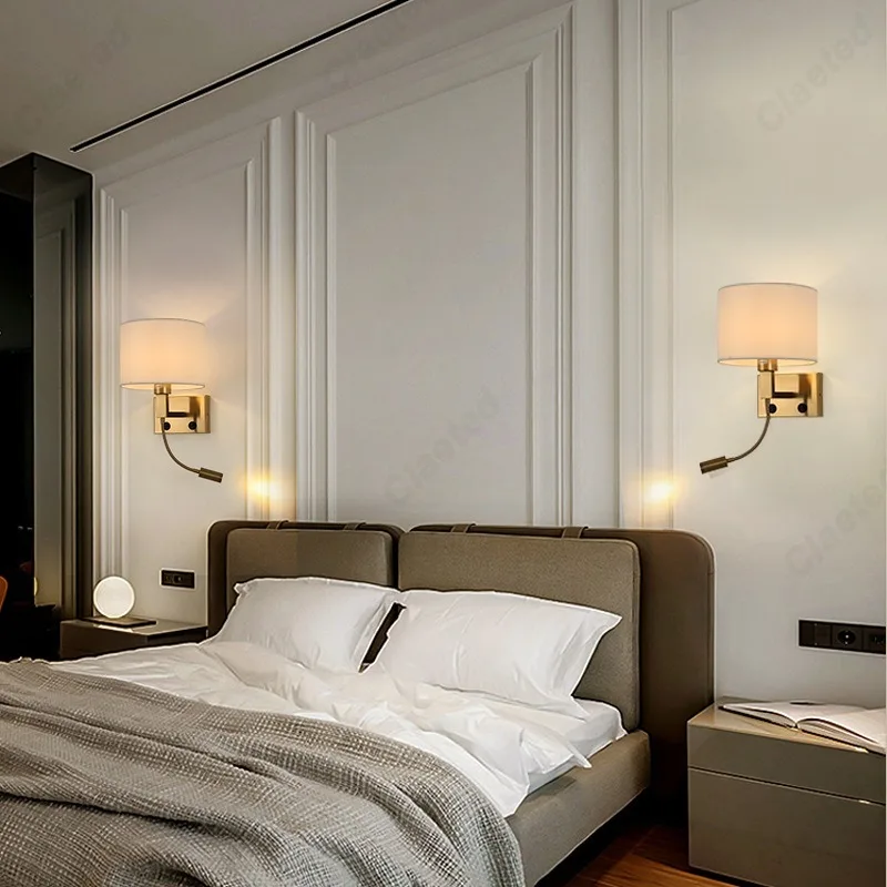 Stoff-LED-Wandleuchte für Schlafzimmer – Armo