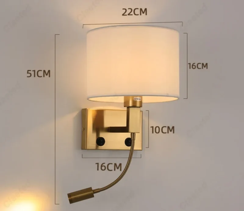 Stoff-LED-Wandleuchte für Schlafzimmer – Armo