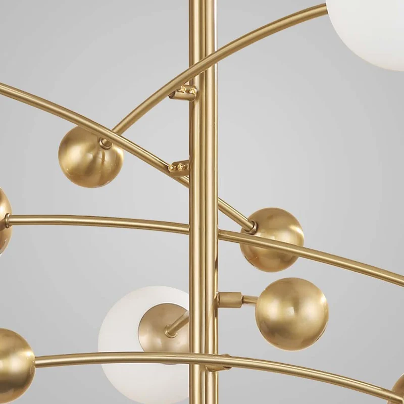 Chandelier Nordic Gold Metal White Glass Molecule Globe