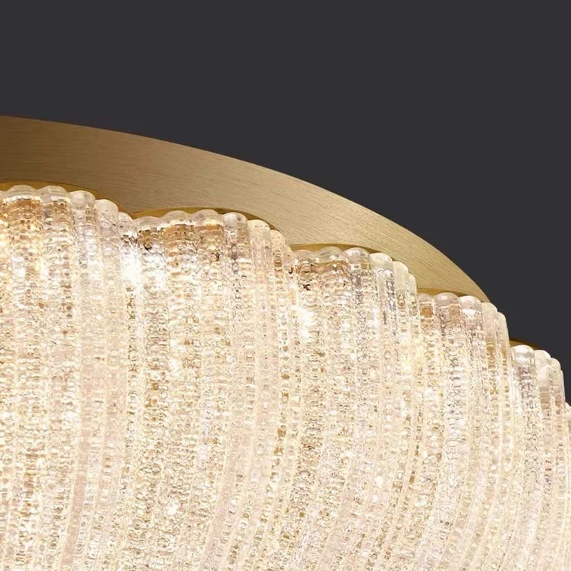 Flush Mount Ceiling Light Modern Glass Round LED for Bedroom