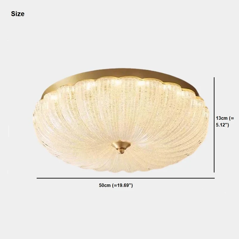 Flush Mount Ceiling Light Modern Glass Round LED for Bedroom