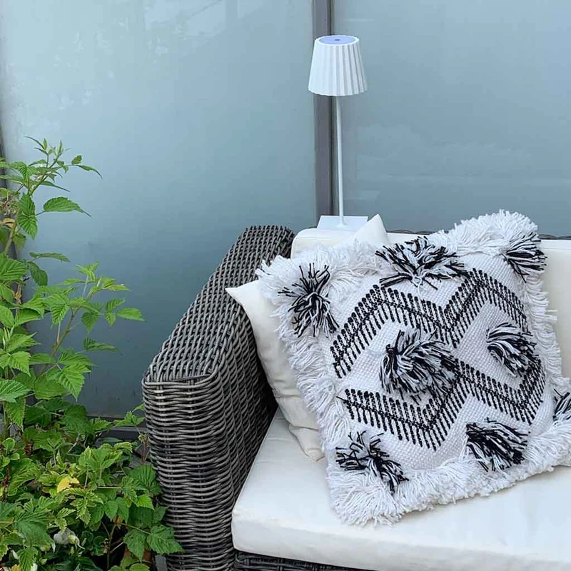 Boho Kissen schwarz/weiß