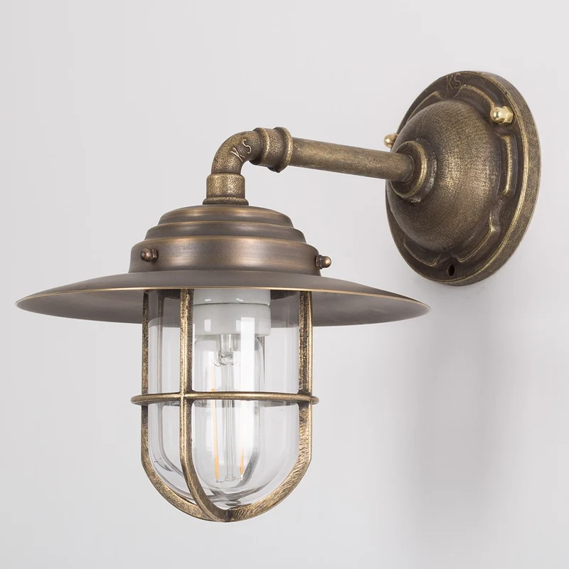 Casa Padrino Jugendstil Außenwandleuchte 22 x 30 x H. 28 cm - Bronze - Nostalgische Wetterfeste Außenleuchte