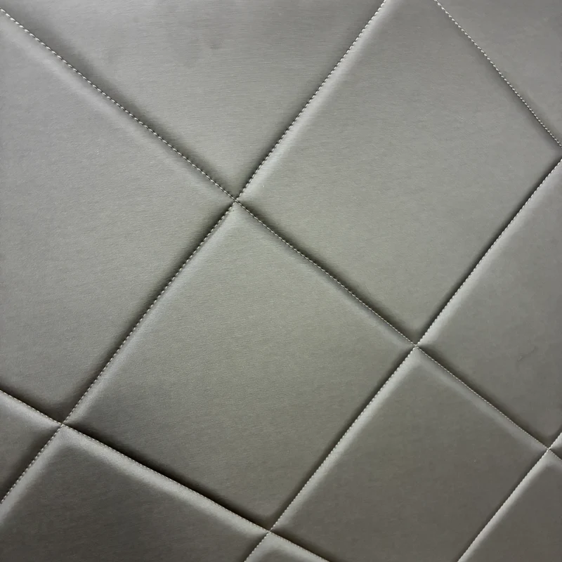 Bett Kopfteil Wandpaneel Rautensteppung Kunstleder Schwarz Gebraucht