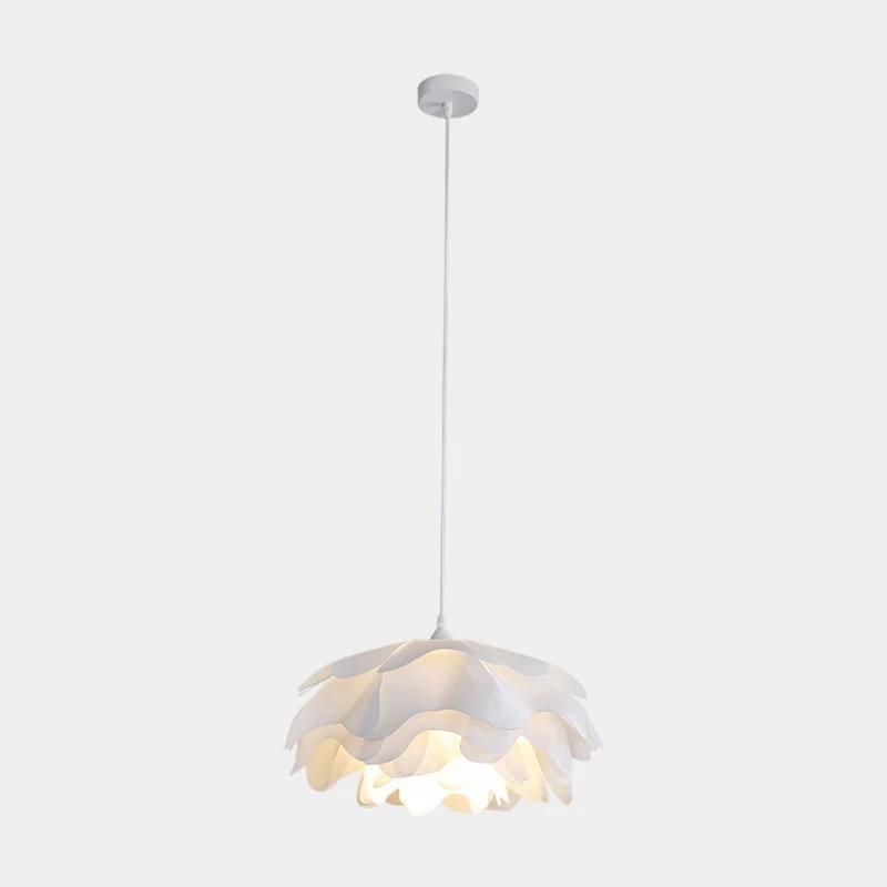 Pendant Light Elegant Cream Acrylic Flower Shaped, White