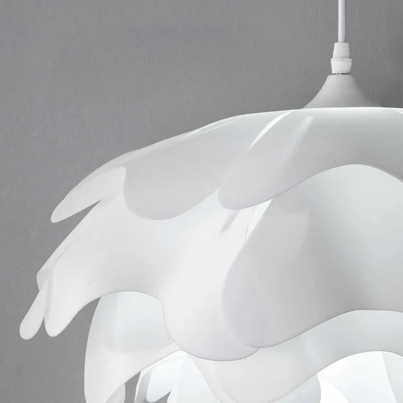 Pendant Light Elegant Cream Acrylic Flower Shaped, White
