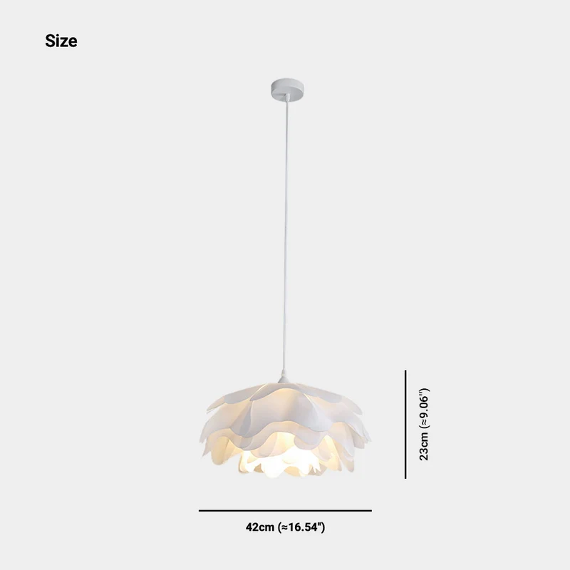 Pendant Light Elegant Cream Acrylic Flower Shaped, White