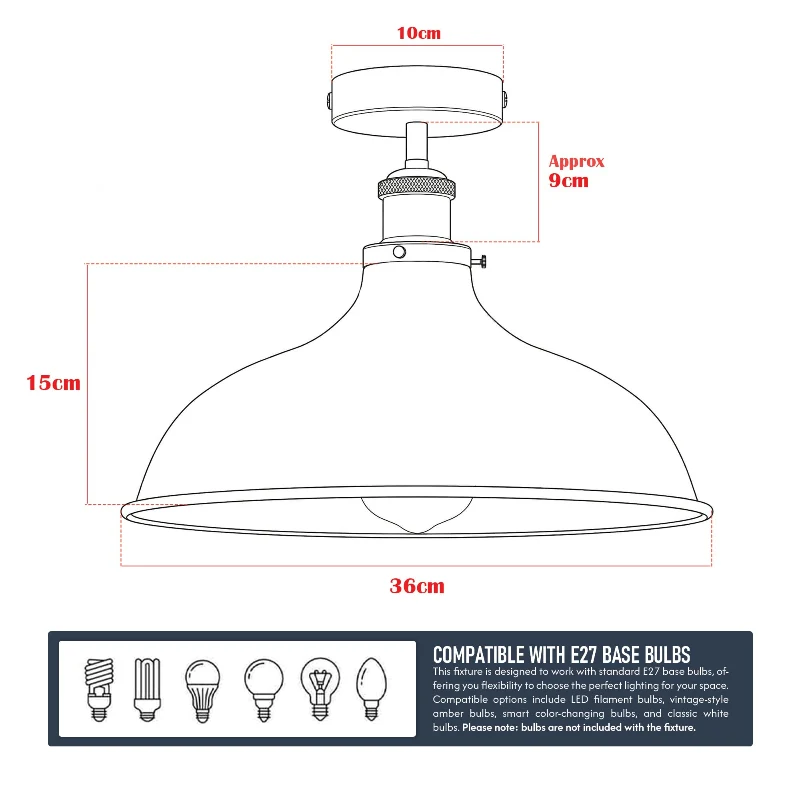 LEDSONE Deckenleuchte Ø 36cm Einbauleuchte Industrie ~3611