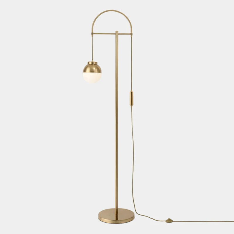 Floor Lamp Nordic Iron Gold Arched Glass Globe