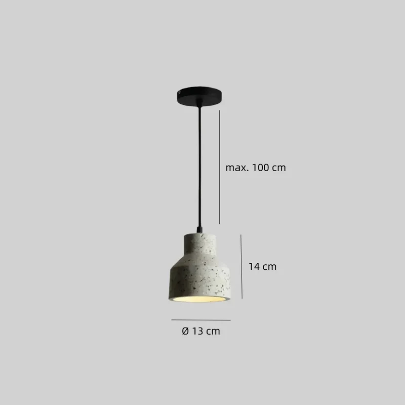 Moderne Pendelleuchte aus Zement fürs Schlafzimmer