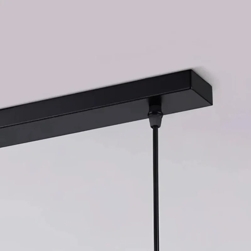 Schwarze Pendelleuchten Industrie Stil für Esszimmer aus Metall, Lang