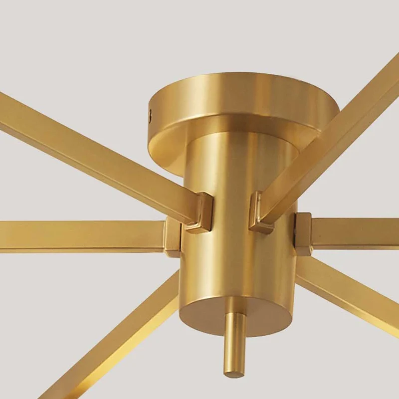 Semi-Flush Ceiling Light Modern Brass Glass Globe, Black / Gold