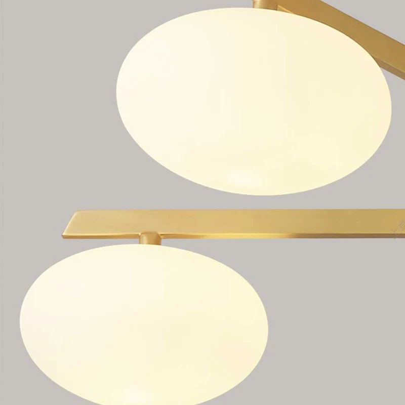 Semi-Flush Ceiling Light Modern Brass Glass Globe, Black / Gold