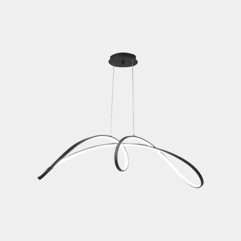 Chandelier Minimalist Aluminum Curved Dimmable LED, Black / White