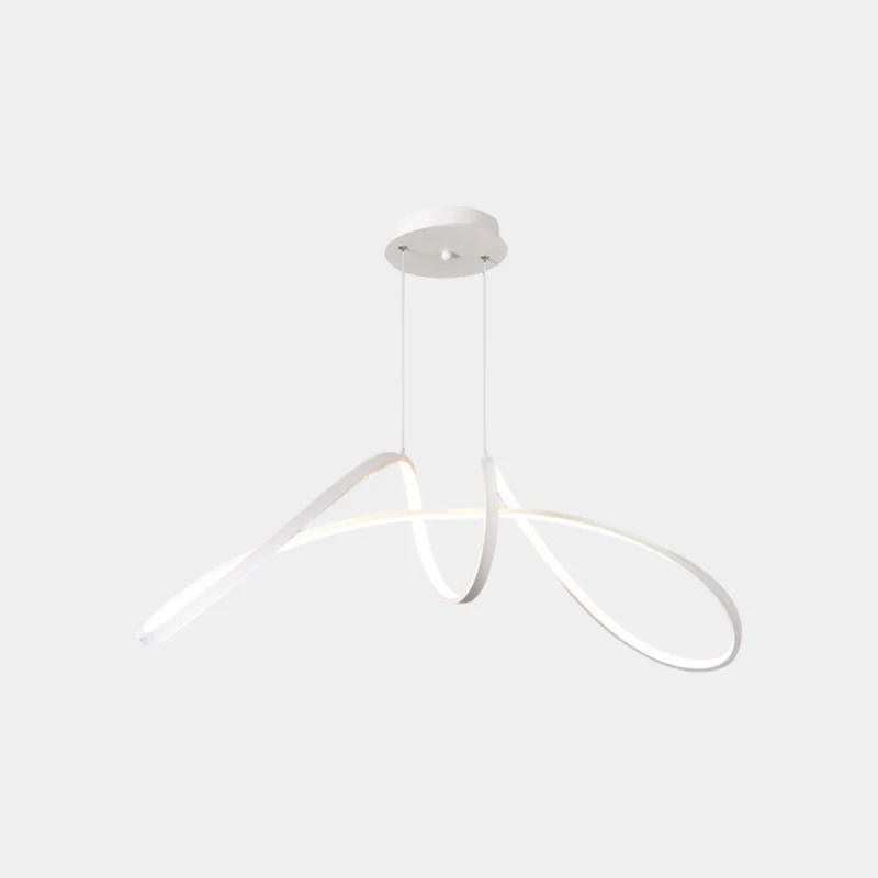 Chandelier Minimalist Aluminum Curved Dimmable LED, Black / White