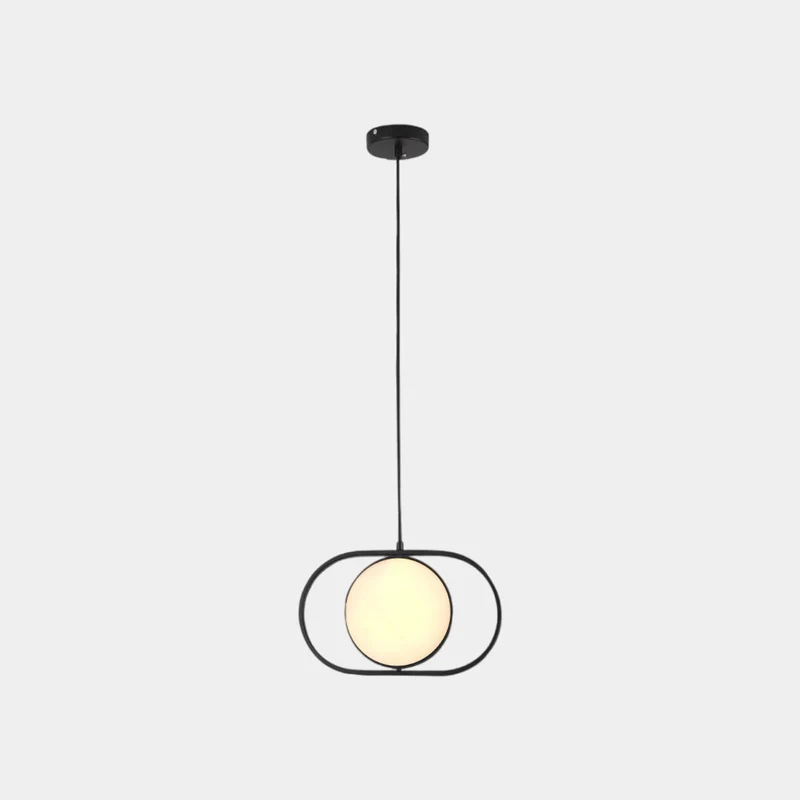 Pendant Light Hanging Light Decorative Oval Metal LED, Black
