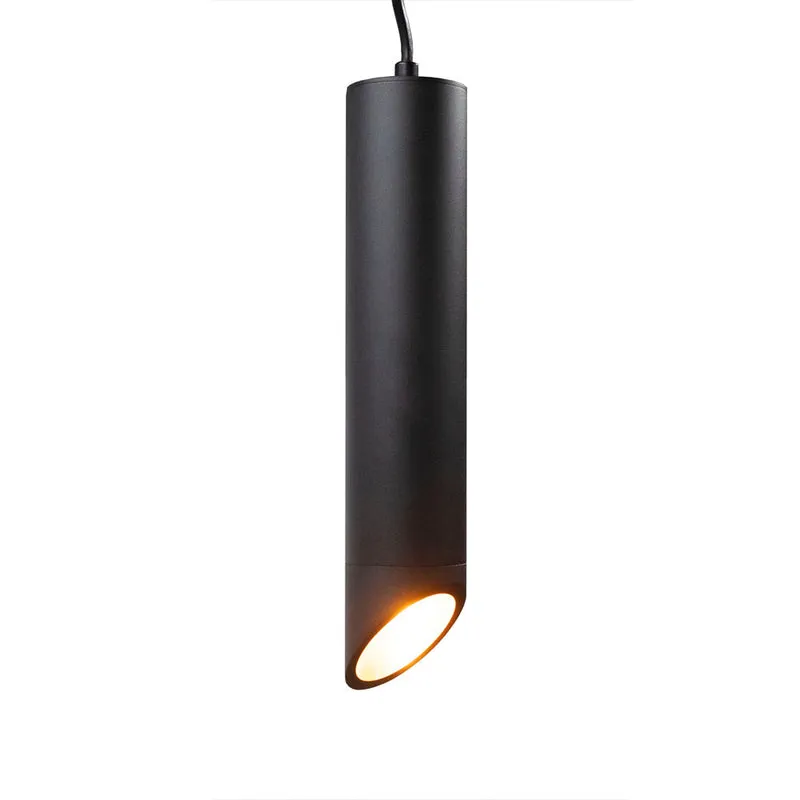 Schwarze Hängelampe länglich - 30cm | GU10-Fassung | Gold