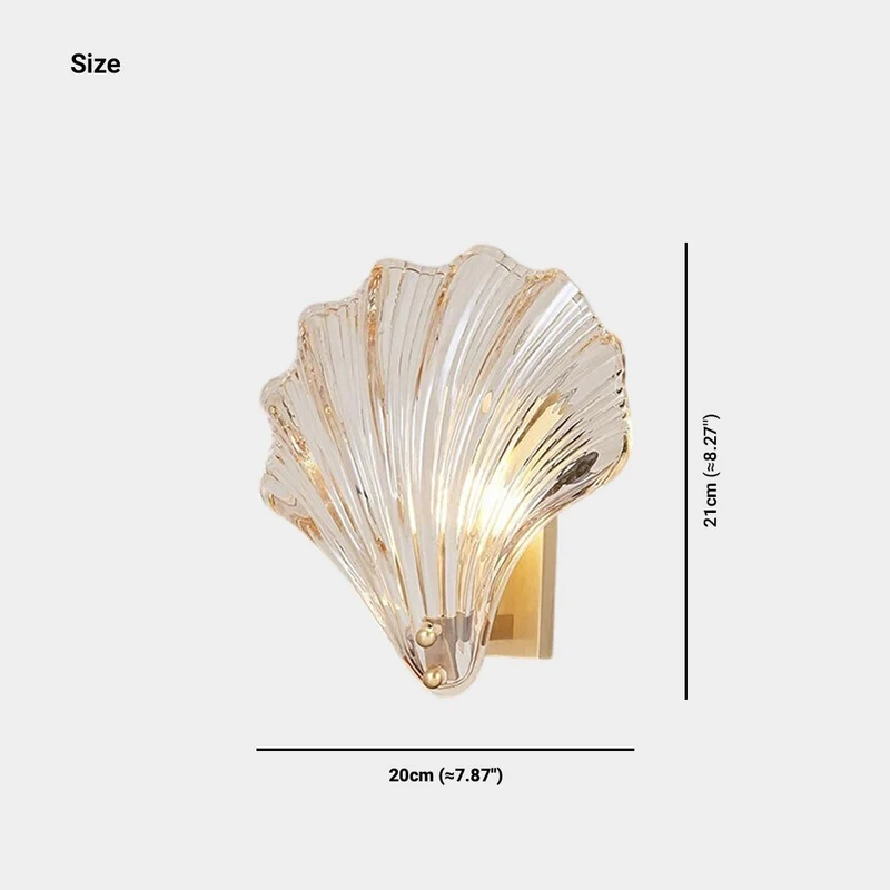 Wall Sconce Light Decorative Brass Amber Glass Shell