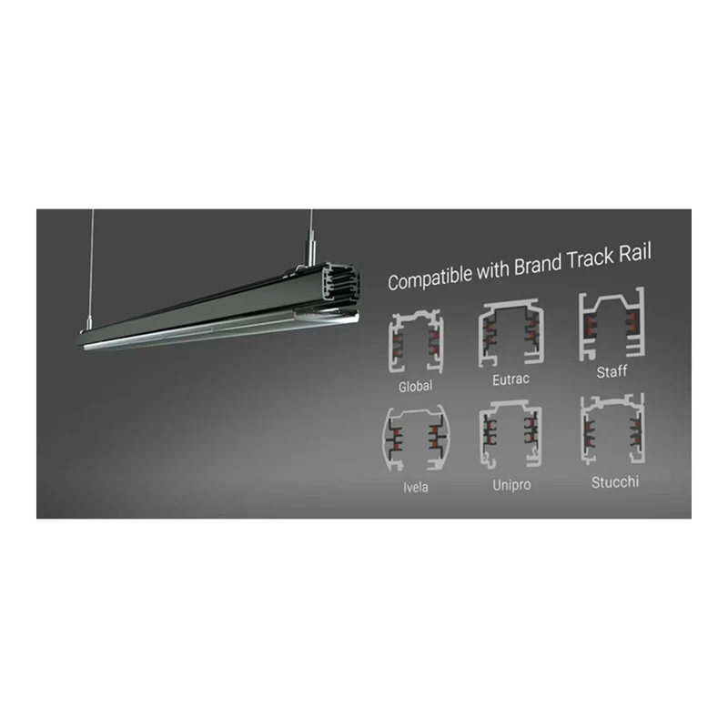 3-Phasen Schienenstrahler Travos | 60cm | 12-16-20-24 Watt Schalter | Schwarz | CCT Schalter