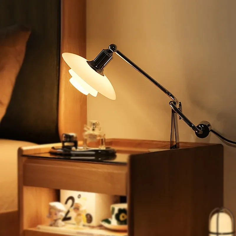 Vintage Tischlampe aus Glas und Stahl – Oréa