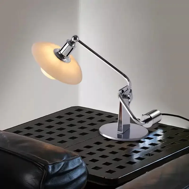 Vintage Tischlampe aus Glas und Stahl – Oréa