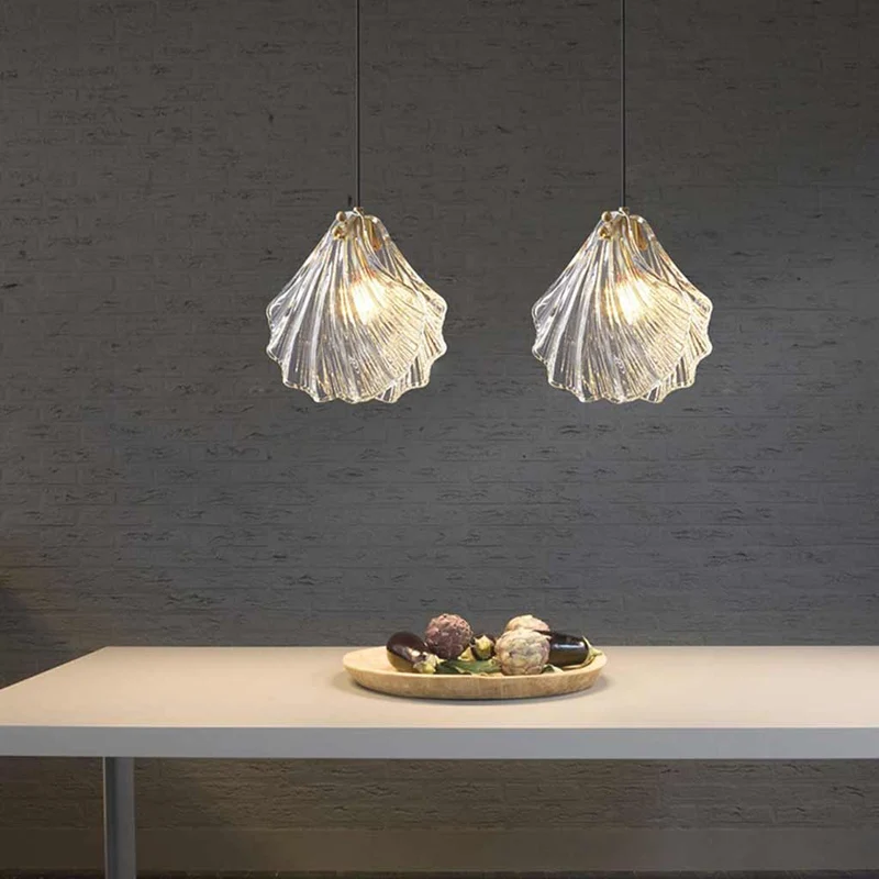 Pendant Light Unique Brass Amber Glass Shell
