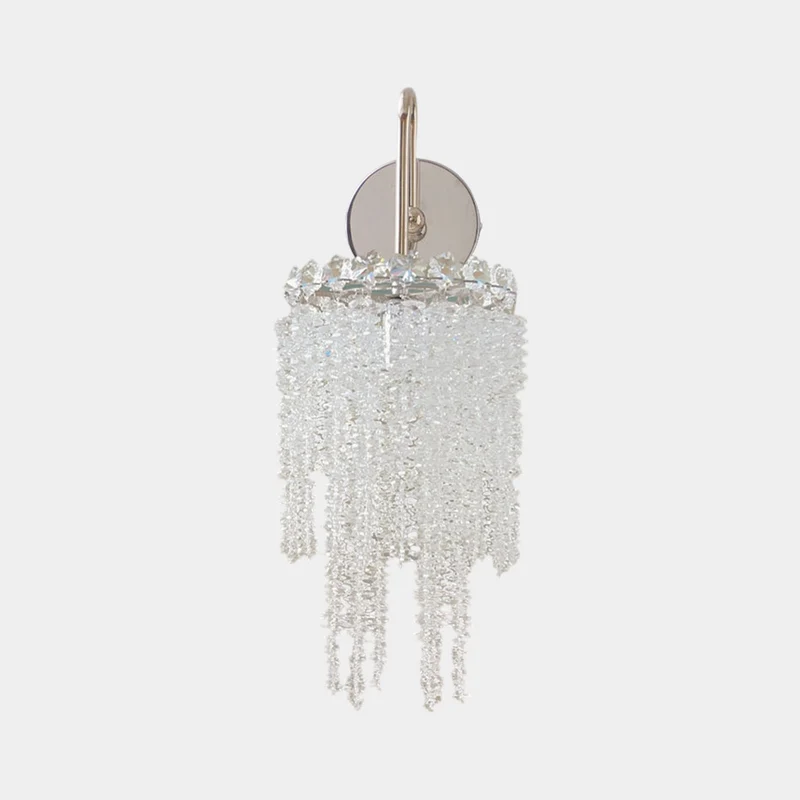 Wall Sconce Light Modern Crystal Waterfall Silver