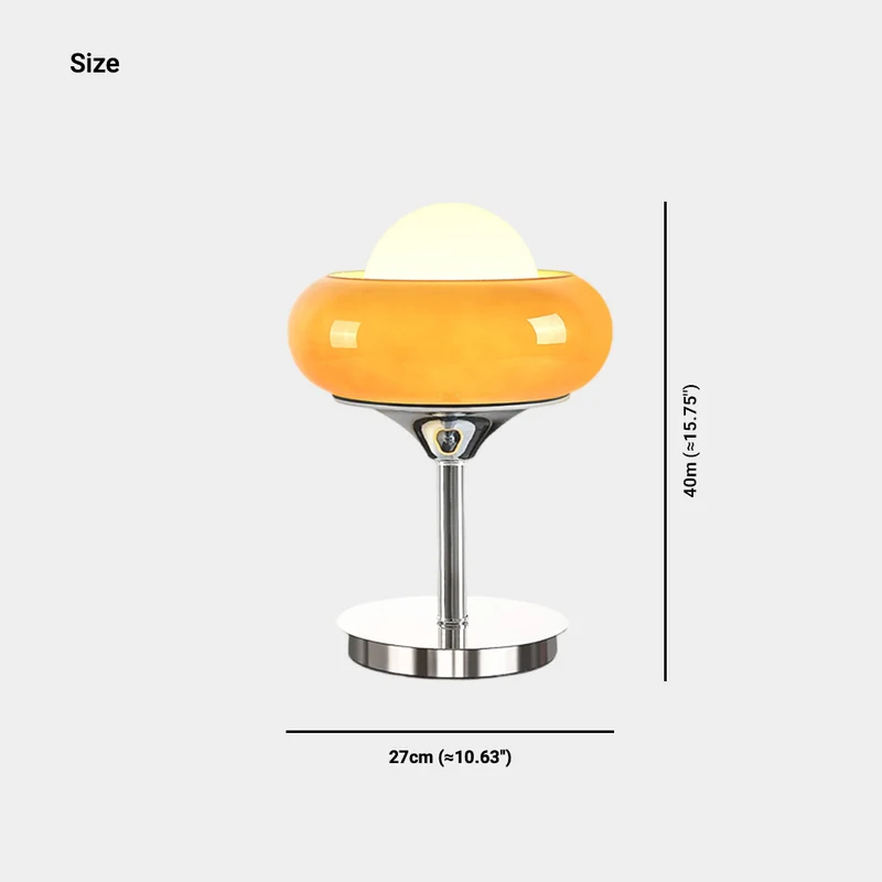 Table / Floor Lamp Decorative Chrome Orange Glass Round
