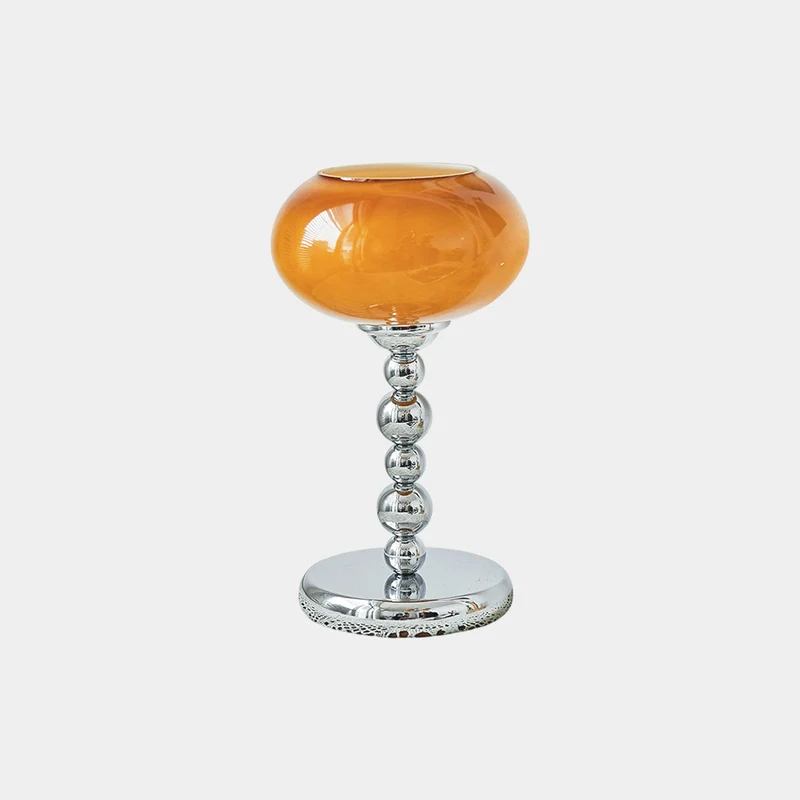 Table Lamp Unique Chrome Orange / White Glass Shade