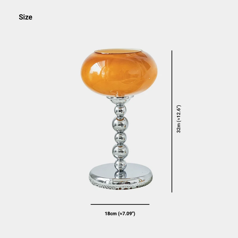 Table Lamp Unique Chrome Orange / White Glass Shade