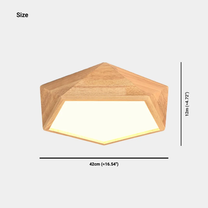 Flush Mount Ceiling Light Geometric Wood Dimmable LED