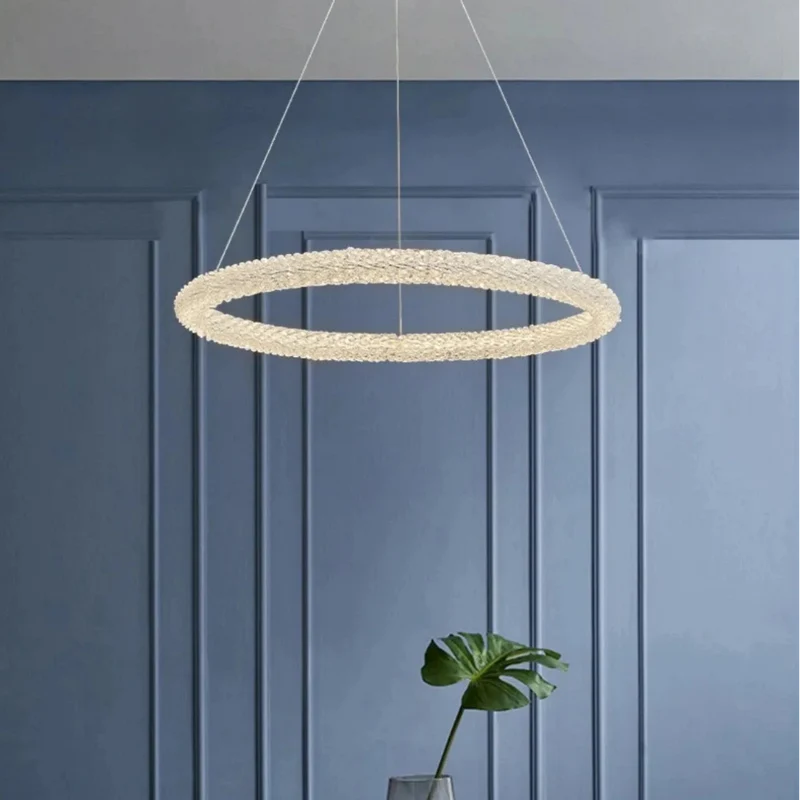 Moderne Kristall-Ring Pendelleuchte für das Wohnzimmer