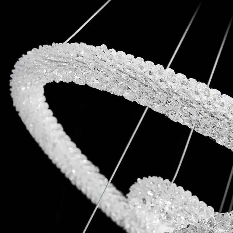 Moderne Kristall-Ring Pendelleuchte für das Wohnzimmer