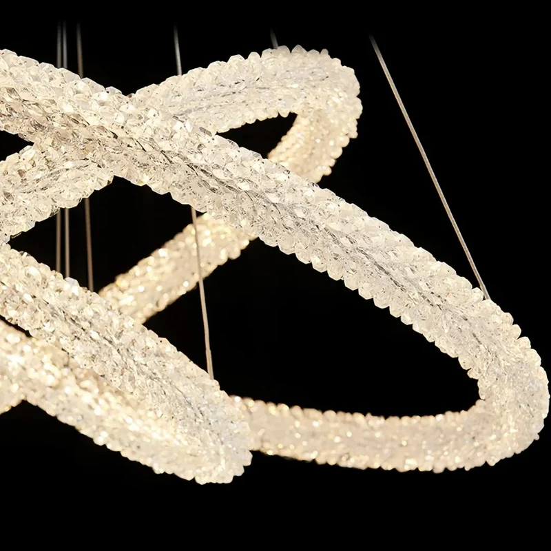 Moderne Kristall-Ring Pendelleuchte für das Wohnzimmer