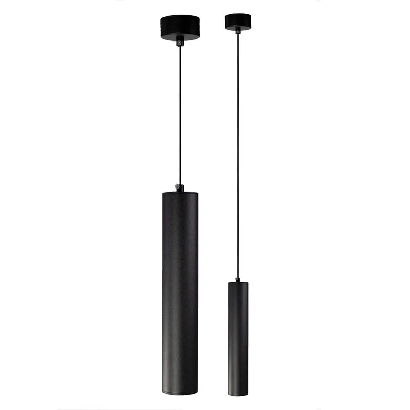Schwarze Hängelampe – längliche Pendelleuchte – 30 cm | GU10-Fassung