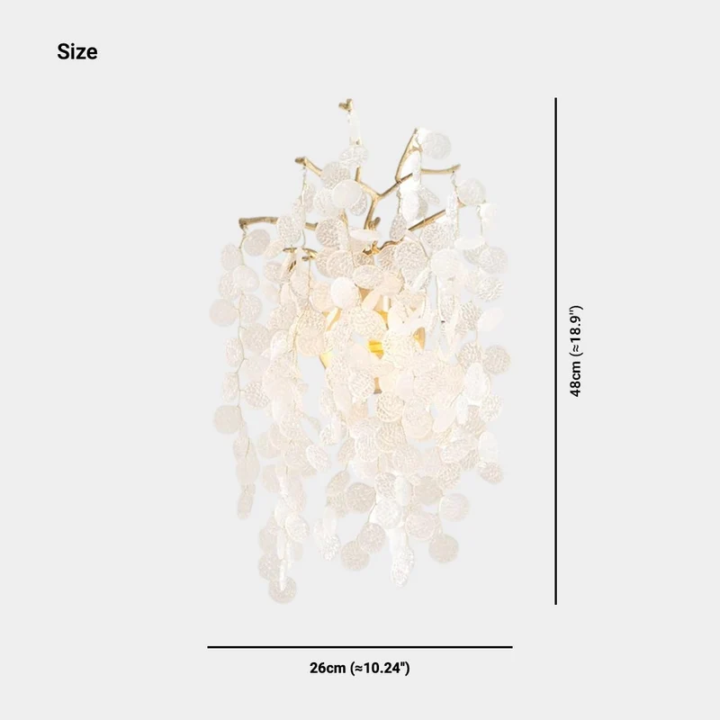 Wall Sconce Light Unique Brass Branch Glass Disc Drop