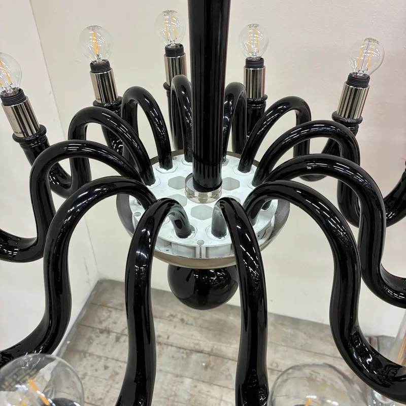 Kronleuchter Murano Schwarz Silber Atlantic Hotel Hamburg gebraucht Lampe