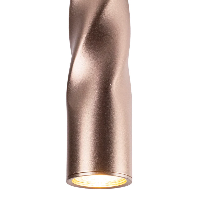 Moderne Hängelampe mit Locken | 30cm | Roségold | GU10-Fassung