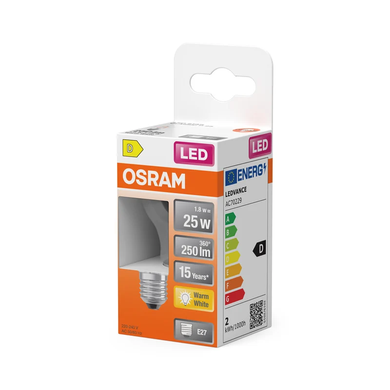 OSRAM LED Retrofit Classic P 1.8W 827 klar E27