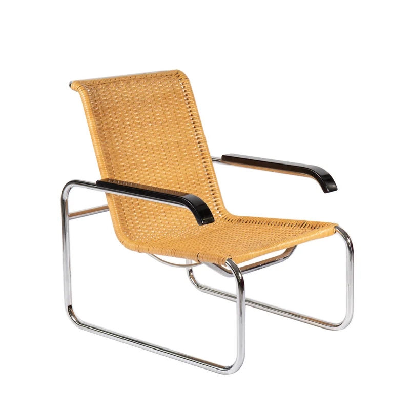 Bauhaus Sessel aus Rattangeflecht