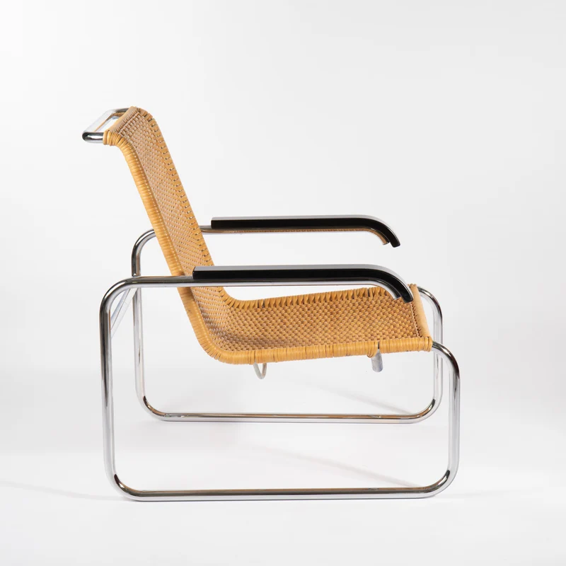 Bauhaus Sessel aus Rattangeflecht